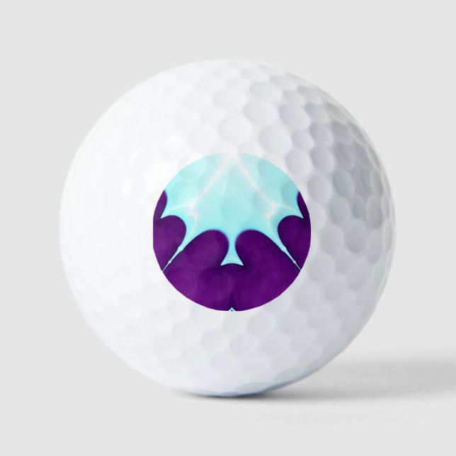 Pelota de golf con motivos en blanco morado - únic (Anverso)