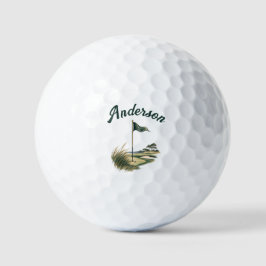 Pelota de golf con nombre de campo de golf clásico