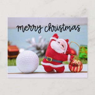 Pelota de golf con Papá Noel con adorno de Navidad