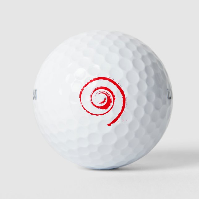 Pelota de golf con remolque rojo (Anverso)