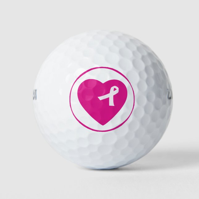 Pelota de golf de conciencia sobre el cáncer de ma (Anverso)