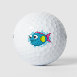 pelota de golf de peces con una sonrisa