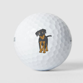 pelota de golf de perro de rottweil lindo
