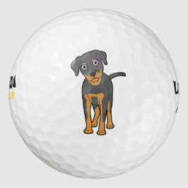 pelota de golf de perro de rottweil lindo