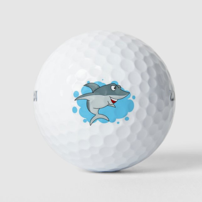 pelota de golf de tiburón con una sonrisa linda (Anverso)