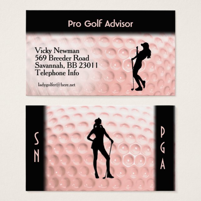 Pelota de golf deportiva rosa (Anverso y reverso)