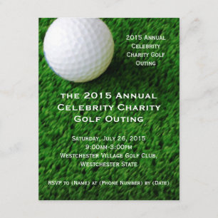 Pelota de golf e invitaciones de encargo de la