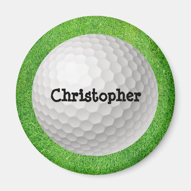 Pelota de golf en el imán verde (Frente)