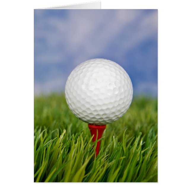 Pelota de golf en tee rojo (Frente)
