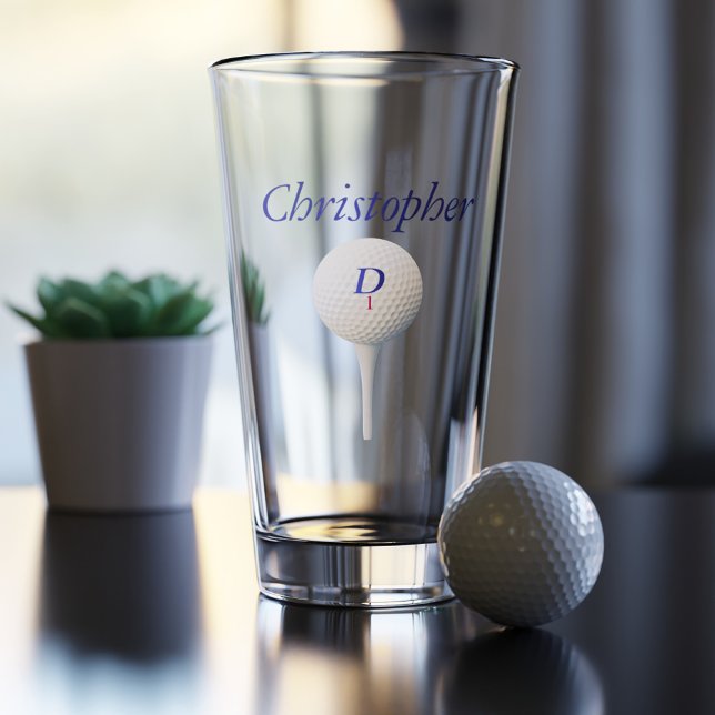 Pelota de golf en vidrio de pintura personalizado  (Personalized Pint Glass for the golfer in your life. Add their name)