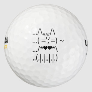 Pelota de golf linda del gato del ASCII