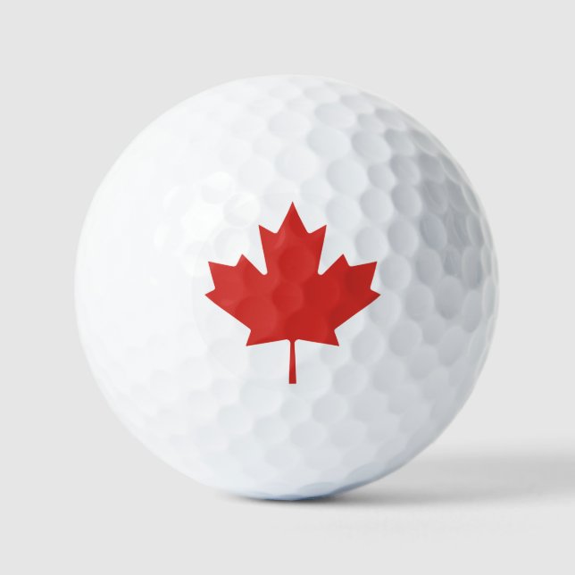 Pelota de golf Maple Pride: Diseño de Hojas Rojas  (Anverso)
