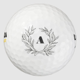 Pelota de golf monogramada Rustic Wreath Wreath