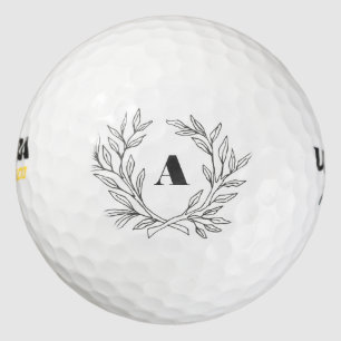 Pelota de golf monogramada Rustic Wreath Wreath