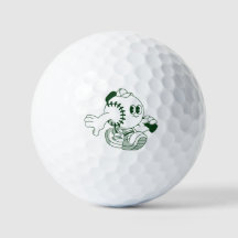 Pelota de Golf Personaje de Dibujos Animados Retro