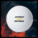 Pelota de golf personalizada, cumpleaños número 85<br><div class="desc">Esta pelota de golf personalizada es un gran regalo para sus 85 cumpleaños favoritos. Ahora las bolas perdidas pueden ser fácilmente identificadas y devueltas. El texto es negro y oro - se puede cambiar fácilmente. ¡A los golfistas les encantará! Todos los derechos reservados © 2015 Alan & Marcia Socolik.</div>
