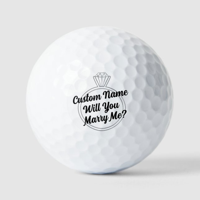 Pelota de Golf Personalizada «¿Quieres Casarte Con (Anverso)