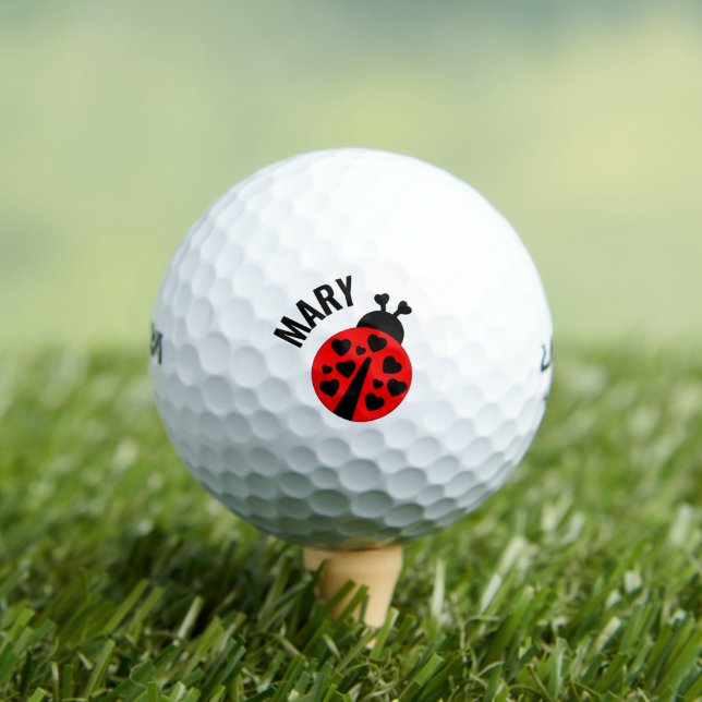 Pelota de golf Red and Black Ladybug (Camiseta in situ)