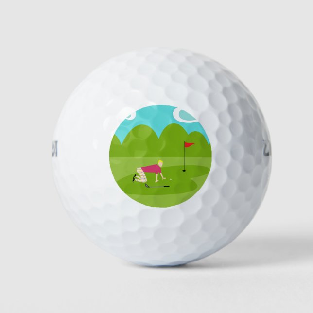 Pelota de golf Retro Golfer (Anverso)