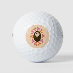 Pelota de golf Sleepy Hedgehog y Flowers