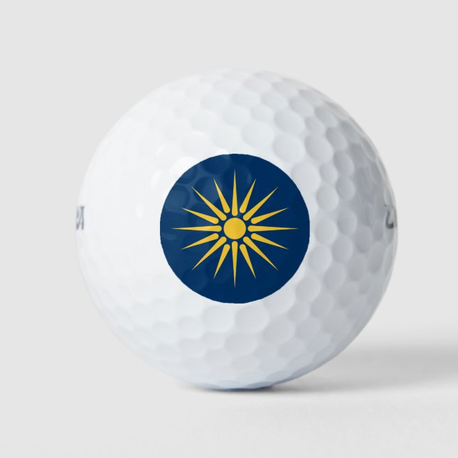 Pelota de golf Wilson con bandera de Macedonia, Gr (Anverso)