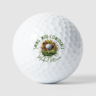 Pelota de Golf y Tee 'Golpea con Confianza' Arte S