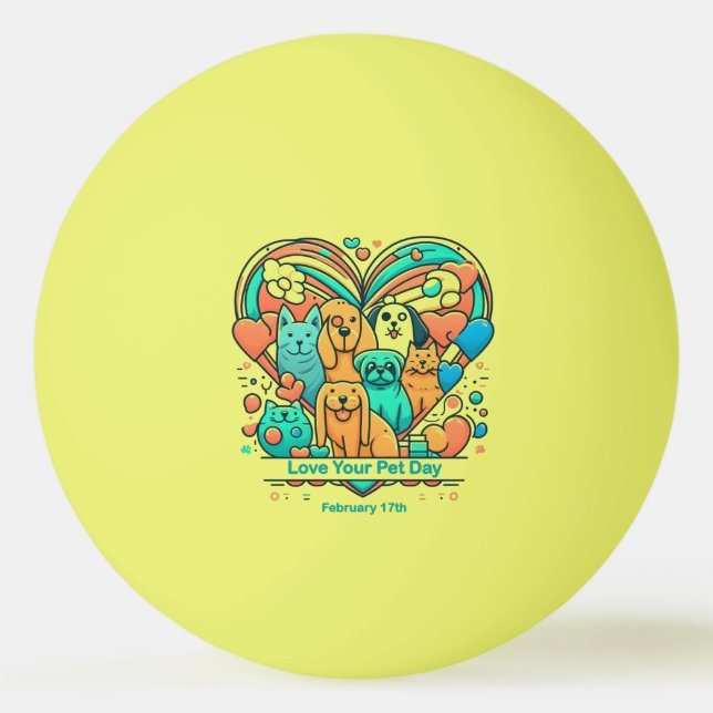 Pelota De Ping Pong 17 de febrero - Ama tu Día del Mascota (Anverso)