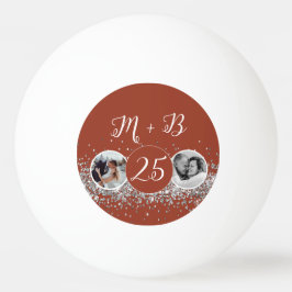 Pelota De Ping Pong 2 Foto entonces y ahora aniversario Boda