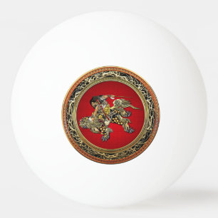 Pelota De Ping Pong [310] Hokusai - Shoki Riding Shishi Lion