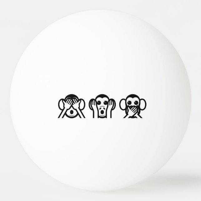 Pelota De Ping Pong 3 Emoji de monos sabios (Anverso)
