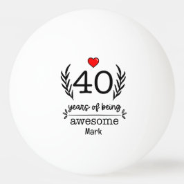 Pelota De Ping Pong 40.º cumpleaños