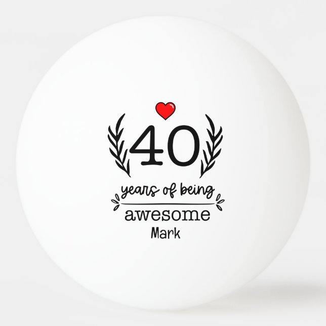 Pelota De Ping Pong 40.º cumpleaños (Anverso)