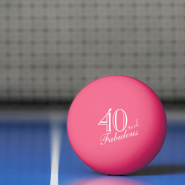 Pelota De Ping Pong 40 y Fabuloso Elegante guión rosa 40 cumpleaños (Neto)