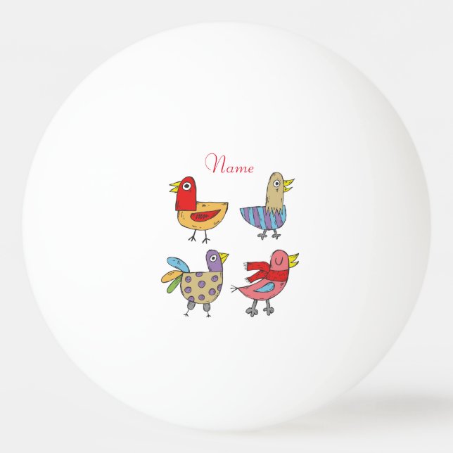 Pelota De Ping Pong 4 Aves divertidas Thunder_Cove (Anverso)
