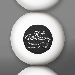 Pelota De Ping Pong 50.º Aniversario Boda de Oro Personalizado
