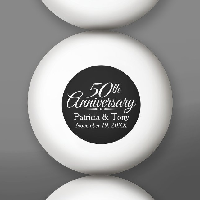 Pelota De Ping Pong 50.º Aniversario Boda de Oro Personalizado (Custom Ping Pong Balls)