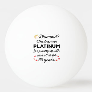 Pelota De Ping Pong 60° Aniversario Boda I - Pareja Diamond Funny