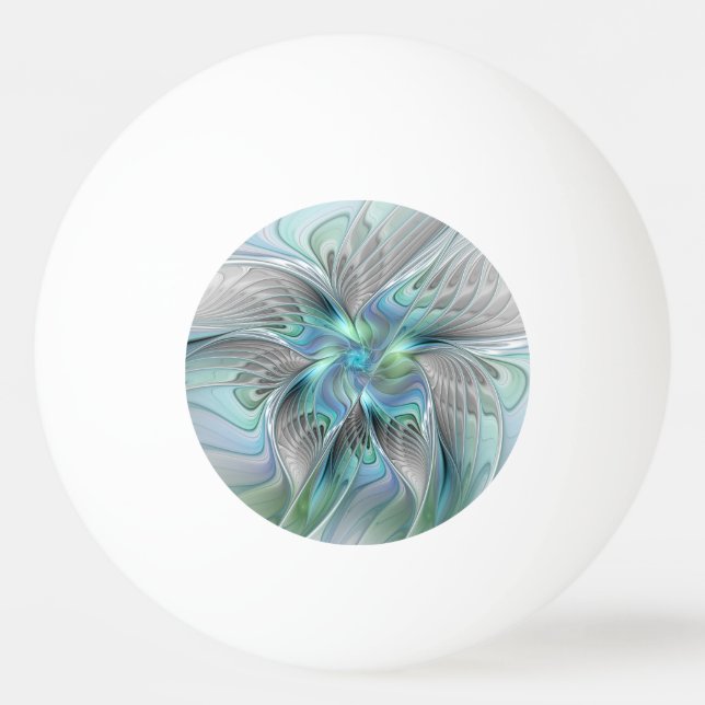 Pelota De Ping Pong Abstract Blue Green Butterfly Fantasy Fractal Art (Anverso)