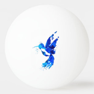 Pelota De Ping Pong Abstract Blue Hummingbird