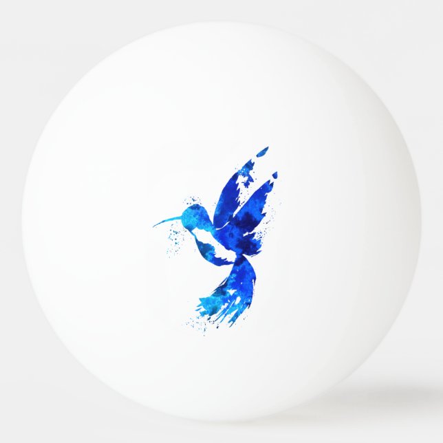 Pelota De Ping Pong Abstract Blue Hummingbird (Anverso)