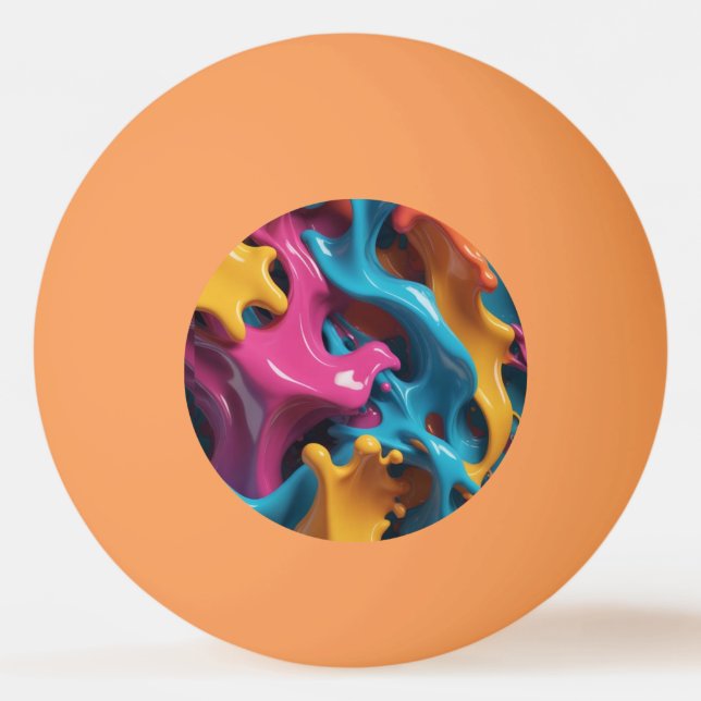Pelota de Ping Pong Abstracta Multicolor (Anverso)