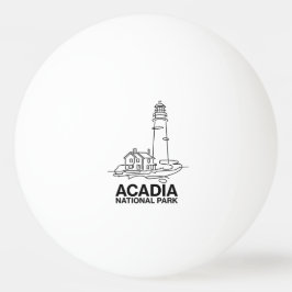 Pelota De Ping Pong Acadia National Park Lighthouse Line Art