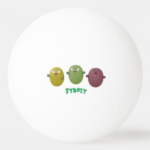Pelota De Ping Pong Aceitunas alegres y lindas cantando personalizado