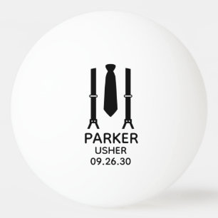 Pelota De Ping Pong Acompañante Corbata Negra