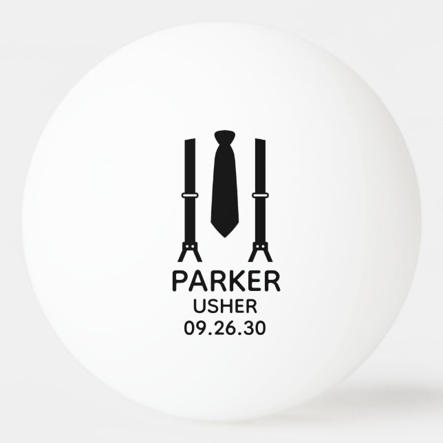Pelota De Ping Pong Acompañante Corbata Negra (Anverso)