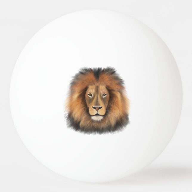 Pelota De Ping Pong acuarela de león León rey gato de la jungla animal (Anverso)