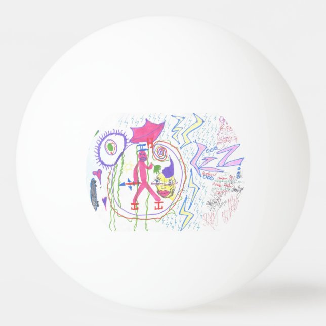 Pelota De Ping Pong Adam Moyer Original "ZZZ's" Raro (Anverso)