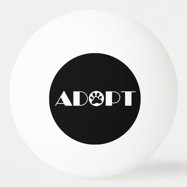 Pelota De Ping Pong Adoptar perro de garra (Anverso)