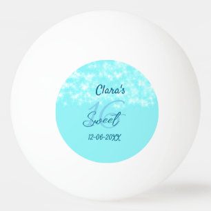 Pelota De Ping Pong Agate verde azulado turquesa dulce 16 cumpleaños a