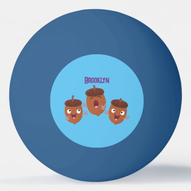 Pelota De Ping Pong Agradables bellotas cantando personalizado para lo (Anverso)